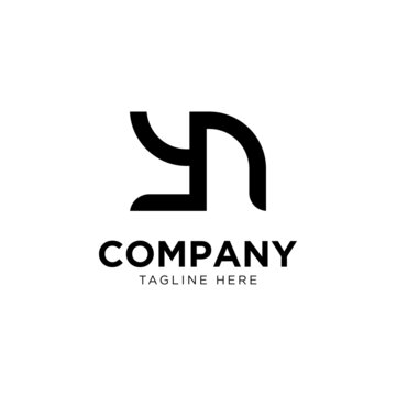 initial letter yn linked round lowercase monogram logo black