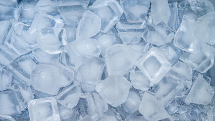 Close up ice cube background macro photography isolated on white background