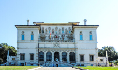 Rome, Italy, June 2017  - external view of the Galleria Villa Borghese (Borghese Gallery )