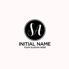Obraz premium SA monogram logo template vector