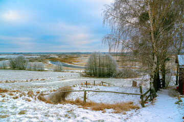 Zima w Dolinie  Narwi i Biebrzy, Podlasie, Polska