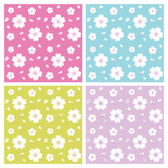 Seamless pattern of cherry blossoms. Vector illustration. 