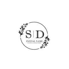 SD Hand drawn wedding monogram logo