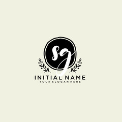 SG monogram logo template vector	