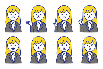 女性 スーツ 会社員 ビジネス イラスト ベクター AI 素材