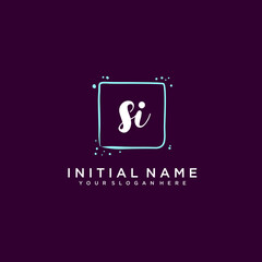 SI monogram logo template vector	
