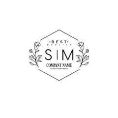 SM Hand drawn wedding monogram logo