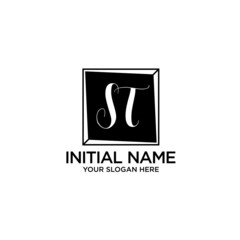 ST monogram logo template vector	