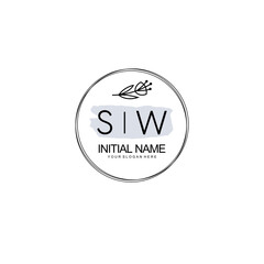 SW Hand drawn wedding monogram logo