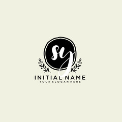 SY monogram logo template vector	