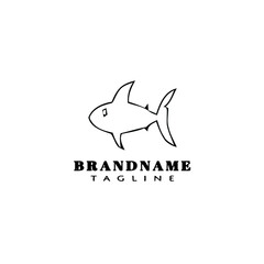 flat animal fish cartoon logo template icon design black isolated vector illustration