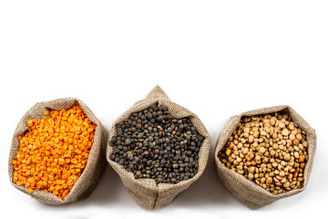 Green, coral and blonde lentils-Pulses