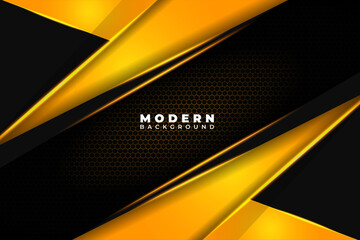 Elegant Modern background with combination colors yellow and orange in Hexagon Pattern background