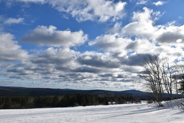 A cloudy sky on a winter day, Sainte-Apolline, Québec, Canada