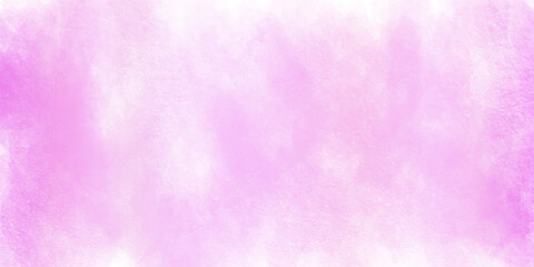 Soft pastel pink watercolour background painted on white paper texture. Abstract magenta shades aquarelle illustration. Ink effect light magenta color shades gradient illustration on paper. 