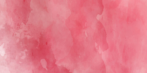 Fototapeta premium Red watercolor ombre leaks and splashes texture on white watercolor paper background. Autumn season hand painted image.Beautiful painted Surface design banners.