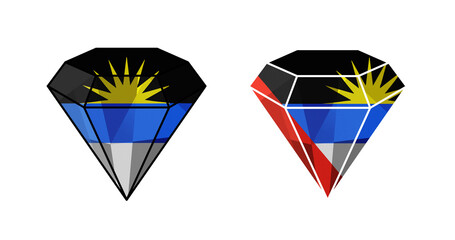Bright diamonds in colors of national flag Antigua and Barbuda