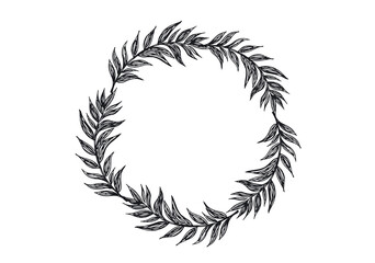 Floral frames hand drawn illustration.