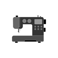 The icon of a modern sewing machine for sewing clothes on a white background.