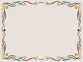Art deco frame. Vintage linear border with curlicues. Art Nouveau design a template for invitations, leaflets and greeting cards. The style of the 1920s - 1930s. Vector illustration