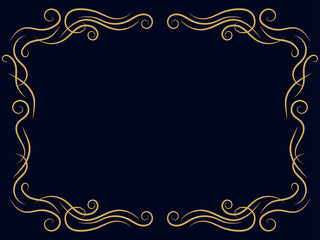 Art deco frame. Vintage linear border with curlicues. Art Nouveau design a template for invitations, leaflets and greeting cards. The style of the 1920s - 1930s. Vector illustration