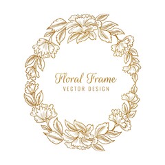 .Hand draw botanical decorative floral frame background