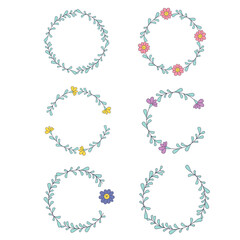 Set of wreaths, flower frames