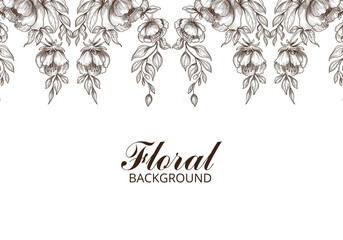 Hand draw decorative floral sketch background