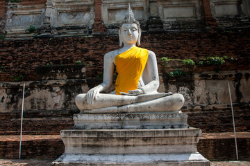 Statue of Buddha at Ayutthaya, the 13 century history capital city of Kingdom of Siam, Ayutthaya,...