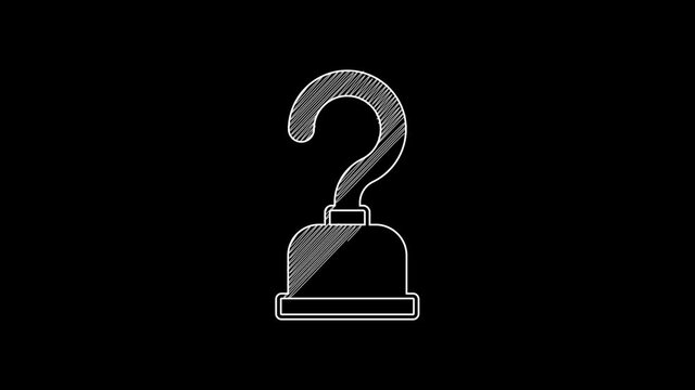 White line Pirate hook icon isolated on black background. 4K Video motion graphic animation