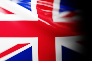 3D illustration of the national waving flag of Britain. Country symbol.