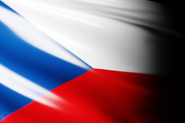 3D illustration of the national waving flag of the Czech Republic. Country symbol.