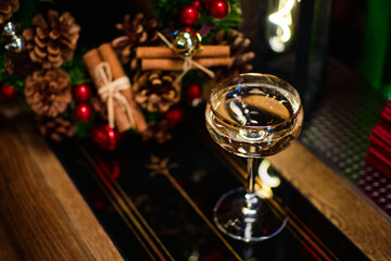 Christmas new year champagne cochtail vintage