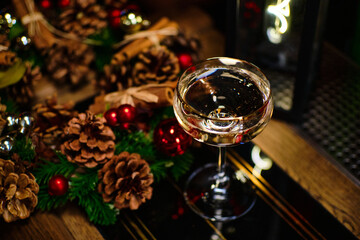 Christmas new year champagne cochtail vintage