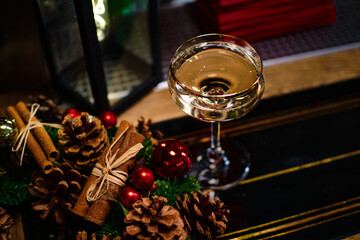 Christmas new year champagne cochtail vintage