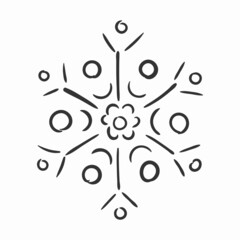 snowflakes in doodle, Snow flake hand drawn winter