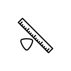 Chalk and ruler line icon design vector