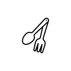 Spoon and fork line icon design vector template