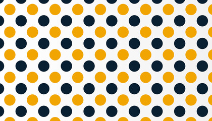 Yellow polka dot white background. minimalist style horizontal dots, circle, pattern template wallpaper. Vector illustration.