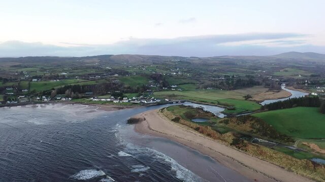 Aerial view of the village Inver in County Donegal - Ireland.