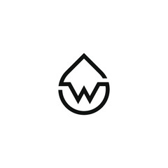 Letter W water drop logo design vector template