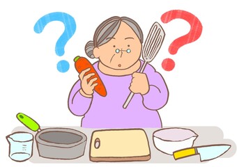認知症　遂行機能障害　料理の仕方が分からなくなった高齢女性