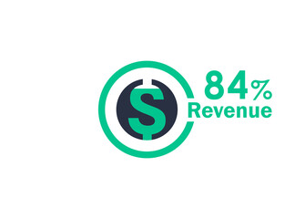 84% revenue design vector image