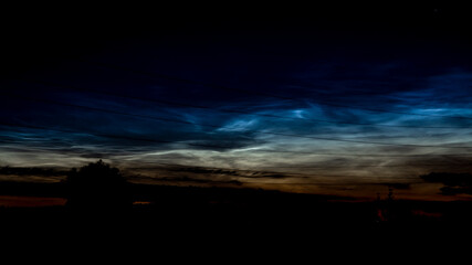 noctilucent cloud, obłoki srebrzyste, niebo, magic sky, beautiful sky - obrazy, fototapety, plakaty