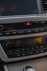 Gray Interior Details. Media system in the car