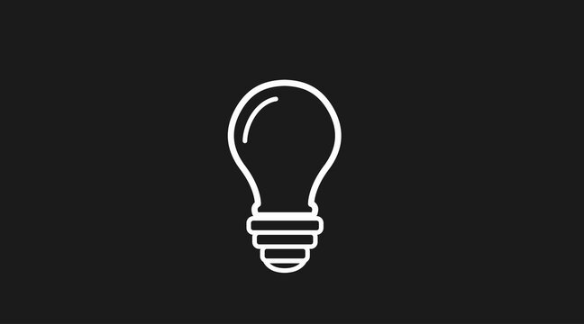 Flat vector icon of light bulb. Idea flat vector icon