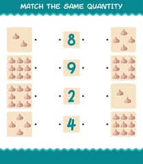 Match the same quantity of garlic. Counting game. Educational game for pre shool years kids and toddlers