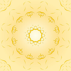  Seamless pattern with different symmetrical, geometric elements on a brown background. The patterns are filled with brown colors.