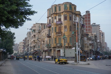 Street corner in Alexandria, Egypt, in December 2020