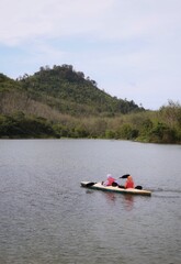 Fototapeta na wymiar kayaking on the lake